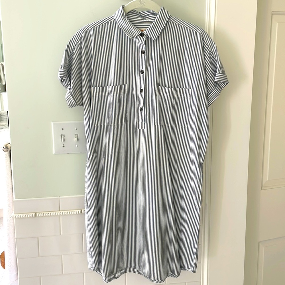 Marine layer striped shirt dress
